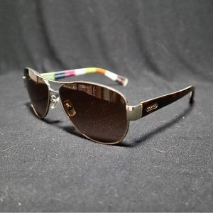 Coach Aviator Kristina Tortoise and Stripe Sunglasses